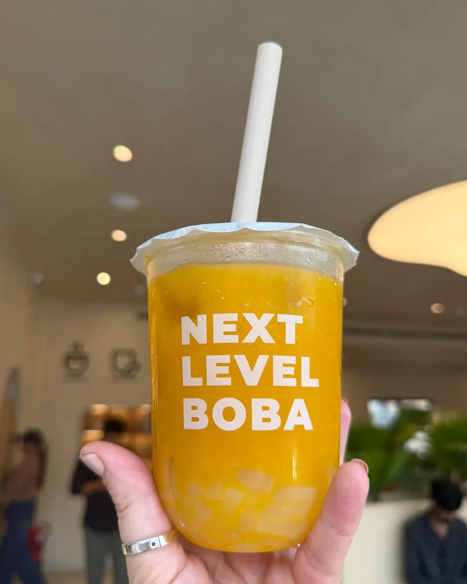 A mango boba at CUPP Hyderabad