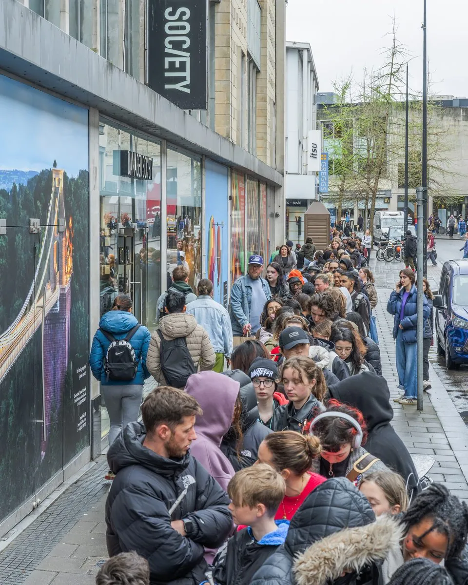 The queue on opening day at CUPP Cabot Circus