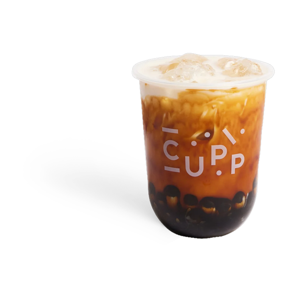 Brown sugar milk with tapioca pearls