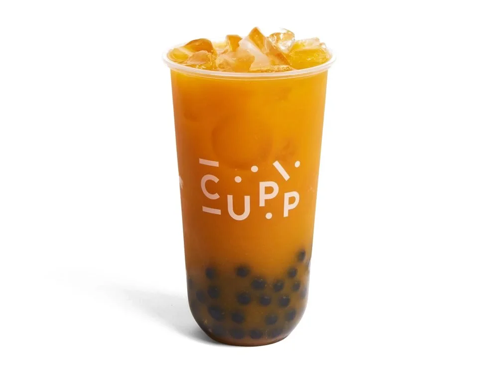 Fruit tea with popping boba