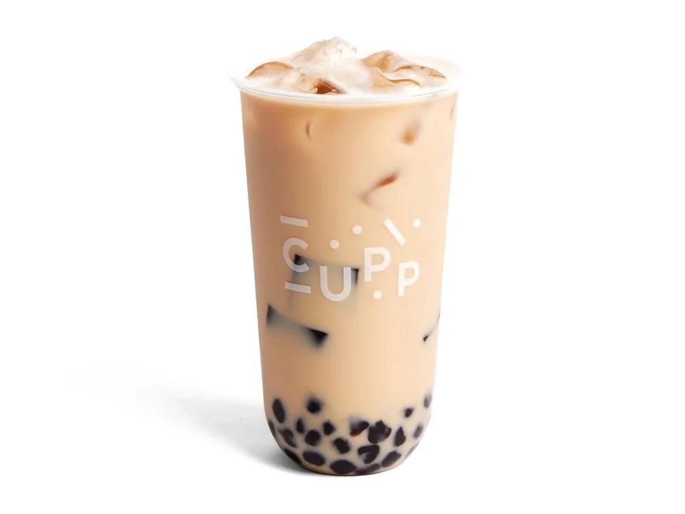 Classic milk tea with tapioca pearls