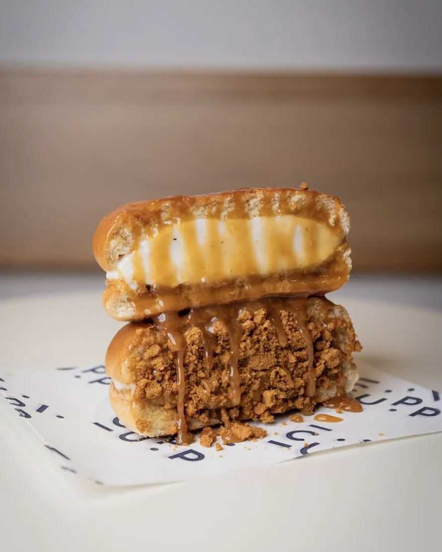 A Brown Sugar Crumb Sando on CUPP paper